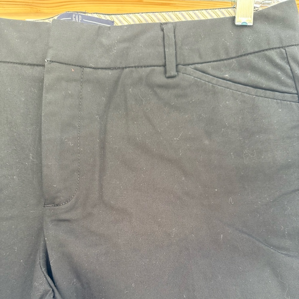 Gap Black Wide Leg Bermuda Shorts Knee Length 10” cotton stretch size 12 - Picture 6 of 11